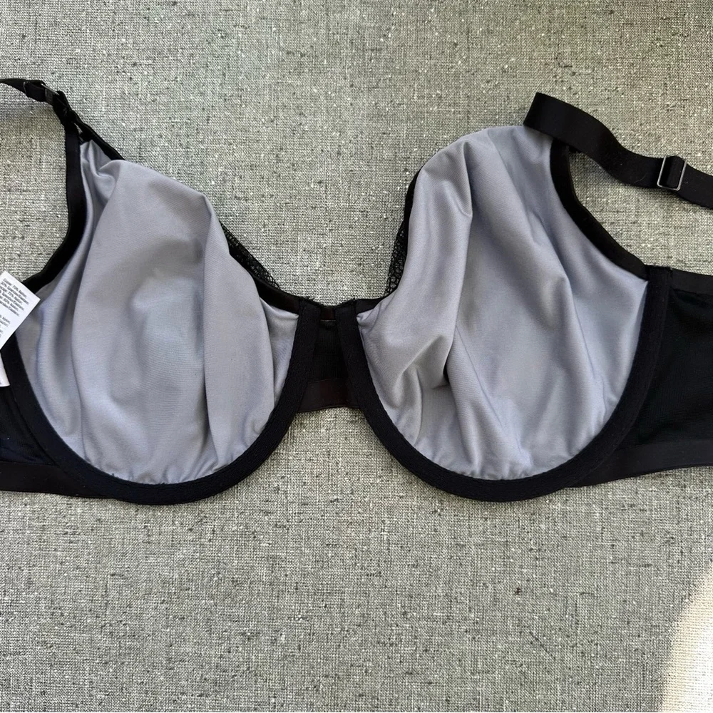 Spanx by Sara Blakely Black Underwire Bra Full Coverage Pillow Cup, Size 34DD